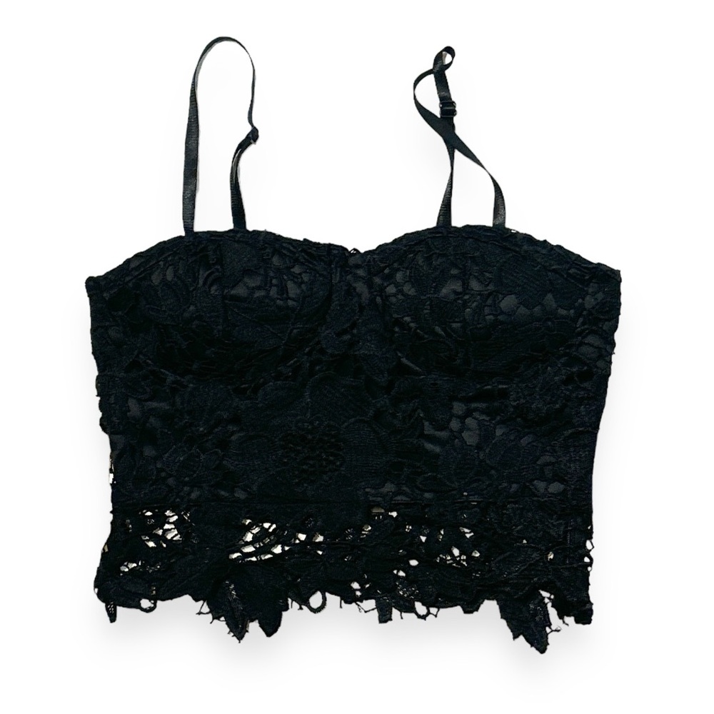 CASTING LA Black Lace Bustier Crop Top Cami - Picture 8 of 9
